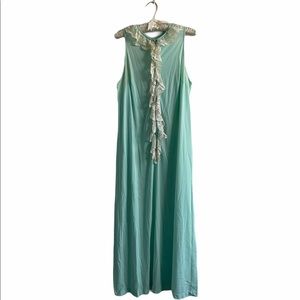 Vintage 60s Blue And Lace Nightgown Slip Dress